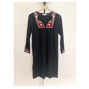 Pink Chicken Embroidered Shift Dress